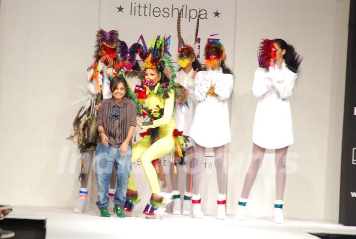 Models walk on the ramp for designer Littleshilpa at Lakme Fashion Week 2010