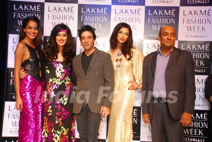 Models walks on the ramp for designer Suneet Verma at Lakme Fashion Week 2010