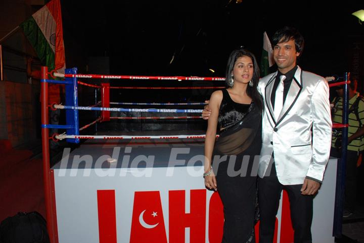 Aanaahad and Shraddha Das at the Premiere of Film Lahore at Cinemax