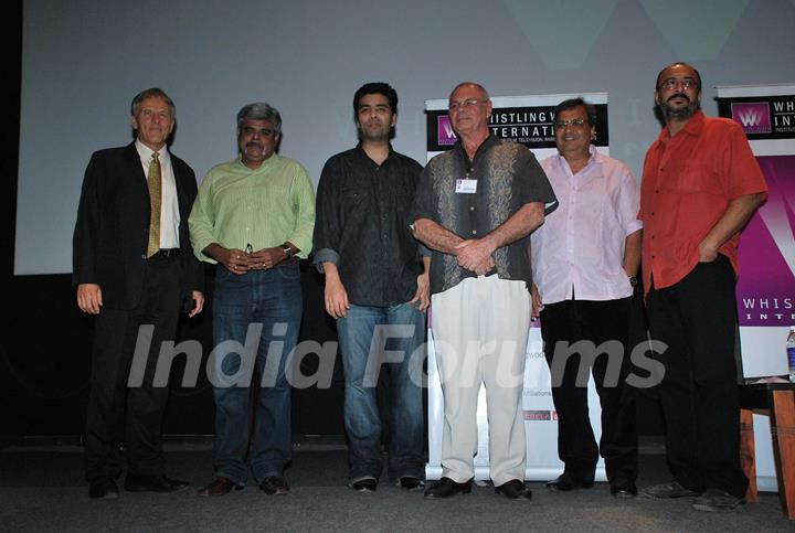 Karan Johar at Whistling Woods at Goregaon