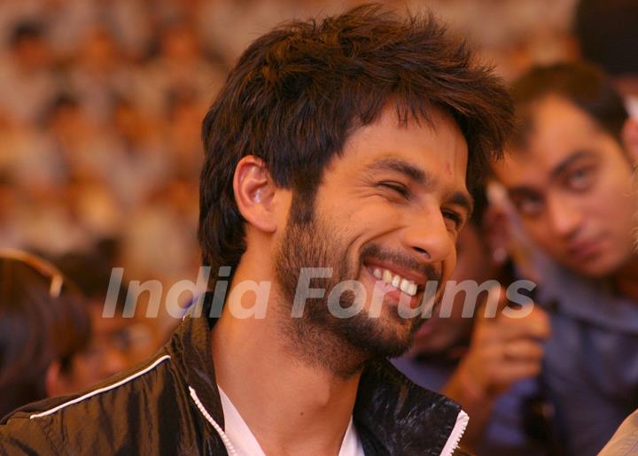 Bollywood actor Shahid Kapoor visited his old school &quot;Gyan Bharti&quot; in New Delhi 14 April 2010 to promote his film &quot;Paathshala&quot; and revive his childhood memories