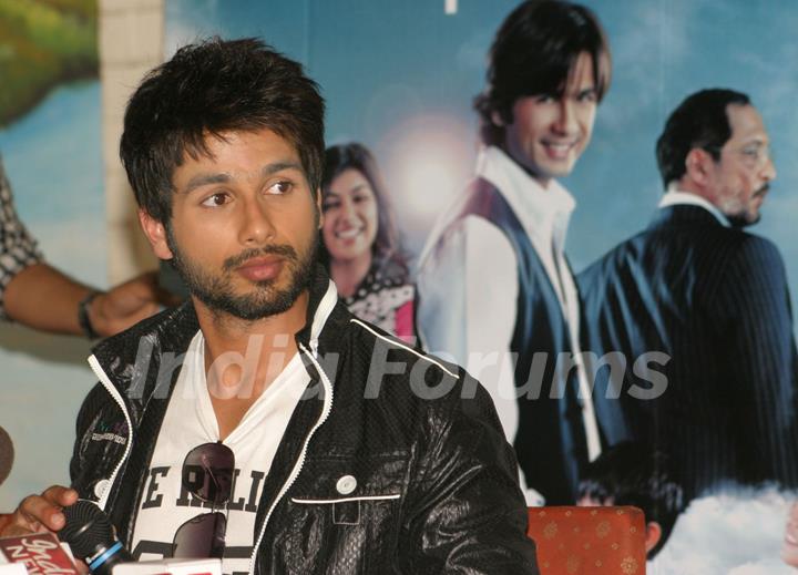 Bollywood actor Shahid Kapoor visited his old school &quot;Gyan Bharti&quot; in New Delhi 14 April 2010 to promote his film &quot;Paathshala&quot; and revive his childhood memories