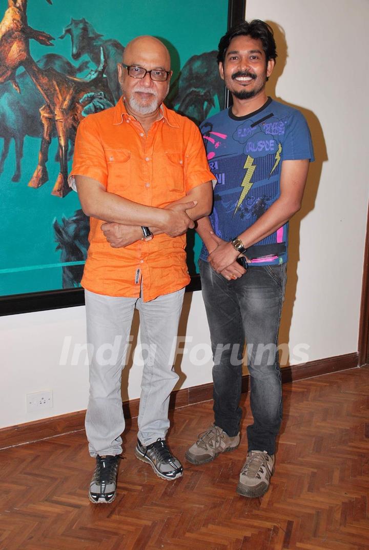 Pritish Nandy at Mritunjay Mondal''s Exhibition at India Fine Art