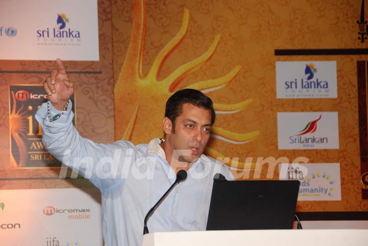 Salman Khan at IIFA initiative media meet in Grand Hyatt, Mumbai on Wednesday afternoon