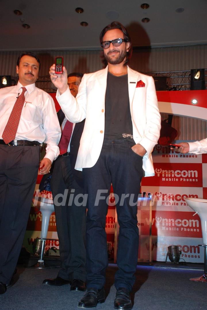 Saif Ali Khan at the launch of Wyncom mobile at Trident hotel in Mumbai