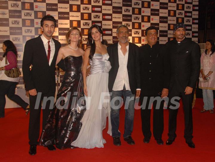 Ranbir Kapoor, Katrina Kaif, Prakash Jha and Arjun Rampal at ''Raajneeti'' premiere at IMAX