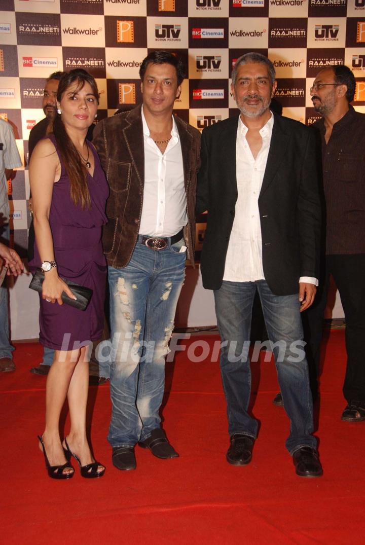 Madhur Bhandarkar and Prakash Jha at ''Raajneeti'' premiere at IMAX