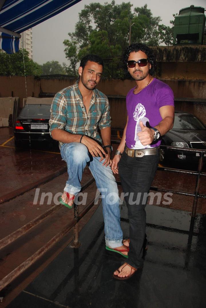 Bollywood Singer Mika Singh with Music Director Sharib and Toshi during the song recording of Punjabi Film &quot;Will You Marry Me&quot; in Mumbai