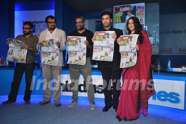 Vidya Balan and Karan Johar at HT Cafe relaunch bash at ITC Grant Central