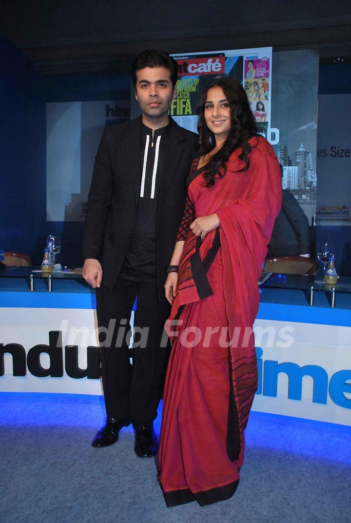 Vidya Balan and Karan Johar at HT Cafe relaunch bash at ITC Grant Central