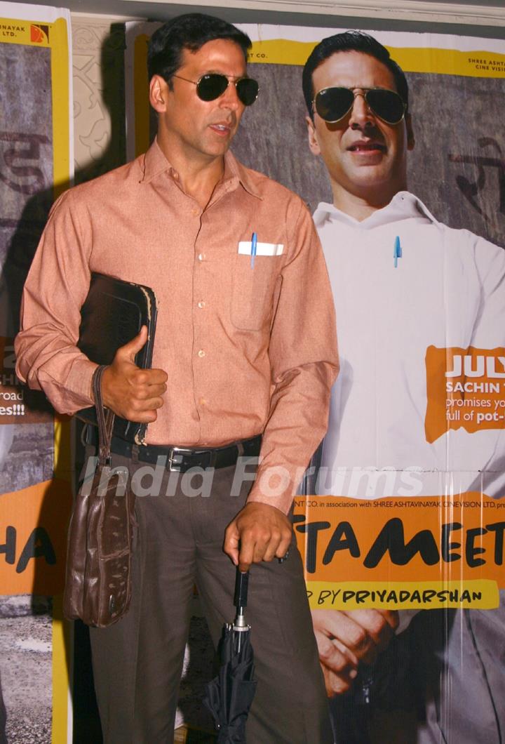 Bollywood actor Akshay Kumar at a press meet to promote his film