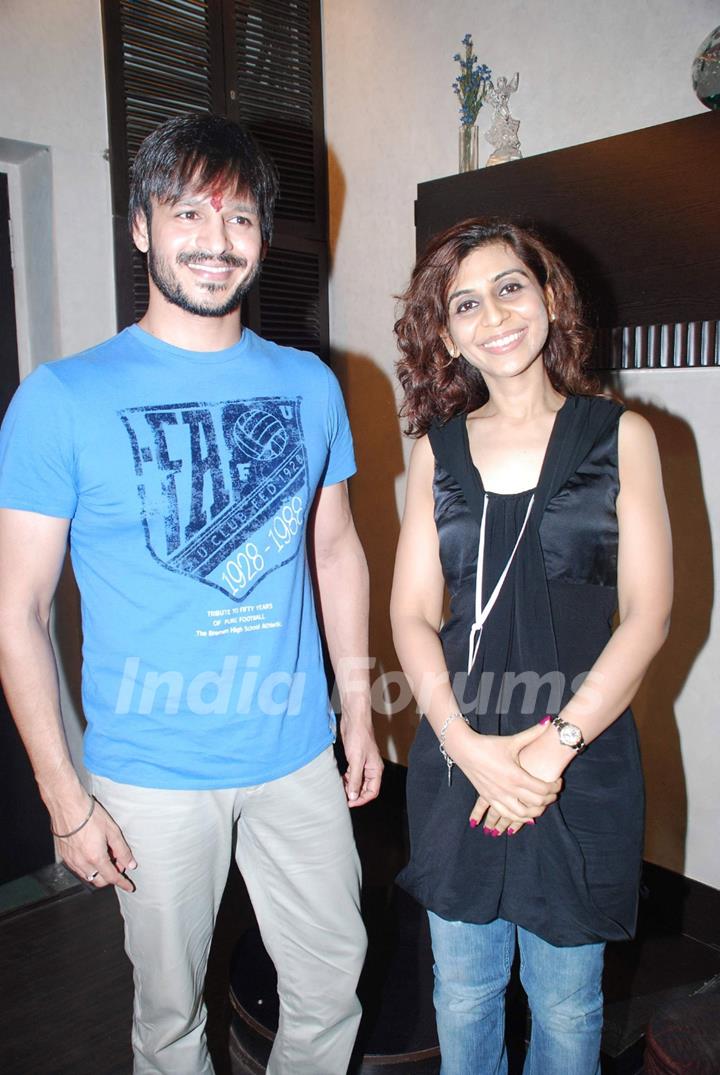 Vivek Oberoi poses for the photographers during a meet with Autistic Children