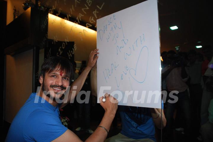 Vivek Oberoi poses for the photographers during a meet with Autistic Children