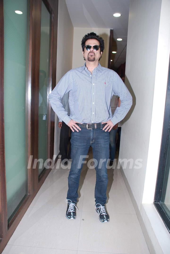 Bollywood Actor Anil Kapoor addresses media during his visit at 927 Big FM for promotion of the upcoming film