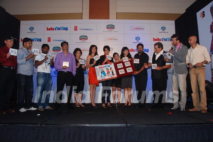 Kishan Kumar, Isha Koppikar, Gul Panag, Divya Dutta, Celina Jaitley and Javed Jaffrey at Hello Darling film music launch