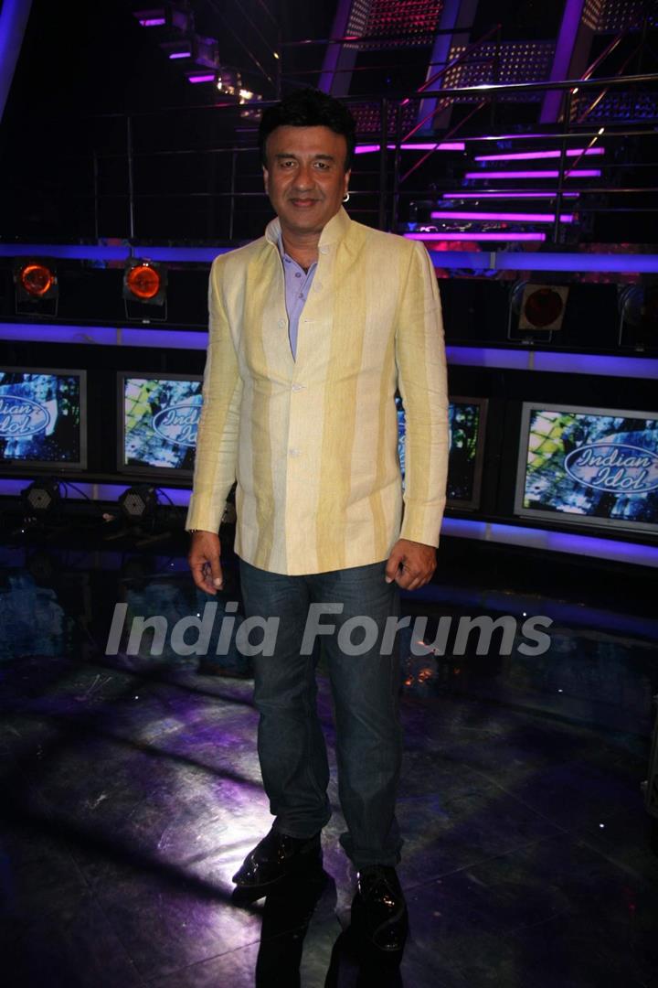 Anu Malik on the sets of Indian Idol at Film City
