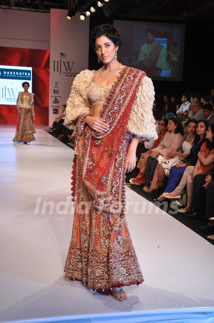 Model dazzled on the ramp at the Gitanjali Lifestyle Nakshatra opening show at the first India Inter