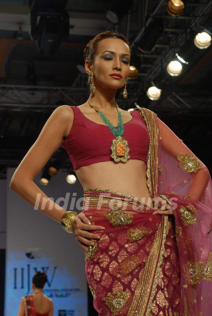 Model on the ramp at Golechas Jewller show at the India International Jewellery Week on Day 2
