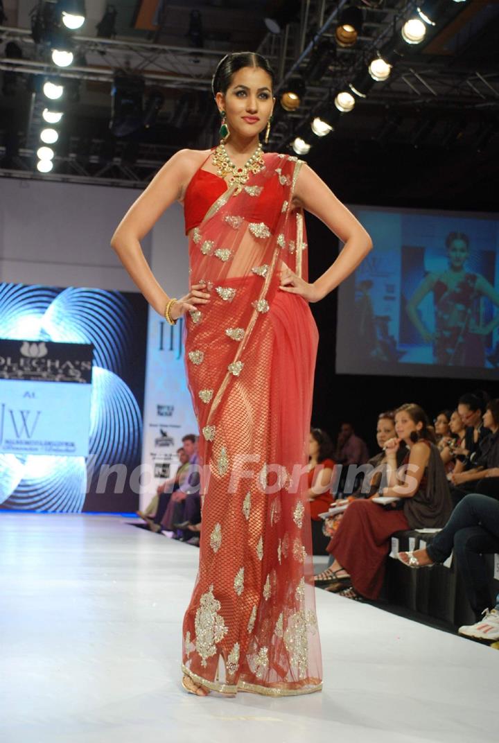 Model on the ramp at Golechas Jewller show at the India International Jewellery Week on Day 2