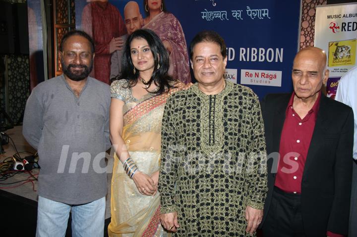 Lalitya Munshaw and Anup Jalota''s album Message of Love album launch at Cinemax