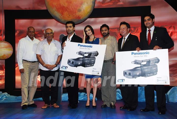 Karan Johar, Yash Raj Chopra and Dia Mirza promote Panasonic 3-D cameras and LCD at Yashraj