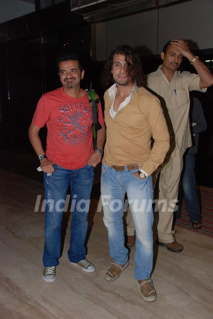 Sonu Nigam and Ehsaan Noorani at &quot;we are Family&quot; screening at Cinemax