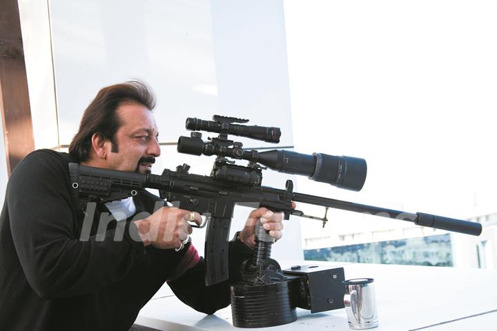 Sanjay Dutt with a rifle