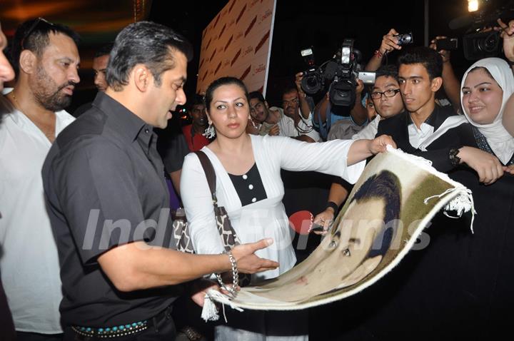 Salman Khan at Dabangg premiere at Cinemax
