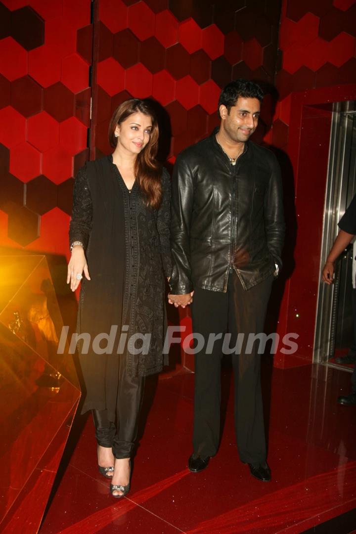 Abhishek Bachchan and Aishwarya Rai at Shabana Azmi birthday bash at Juhu