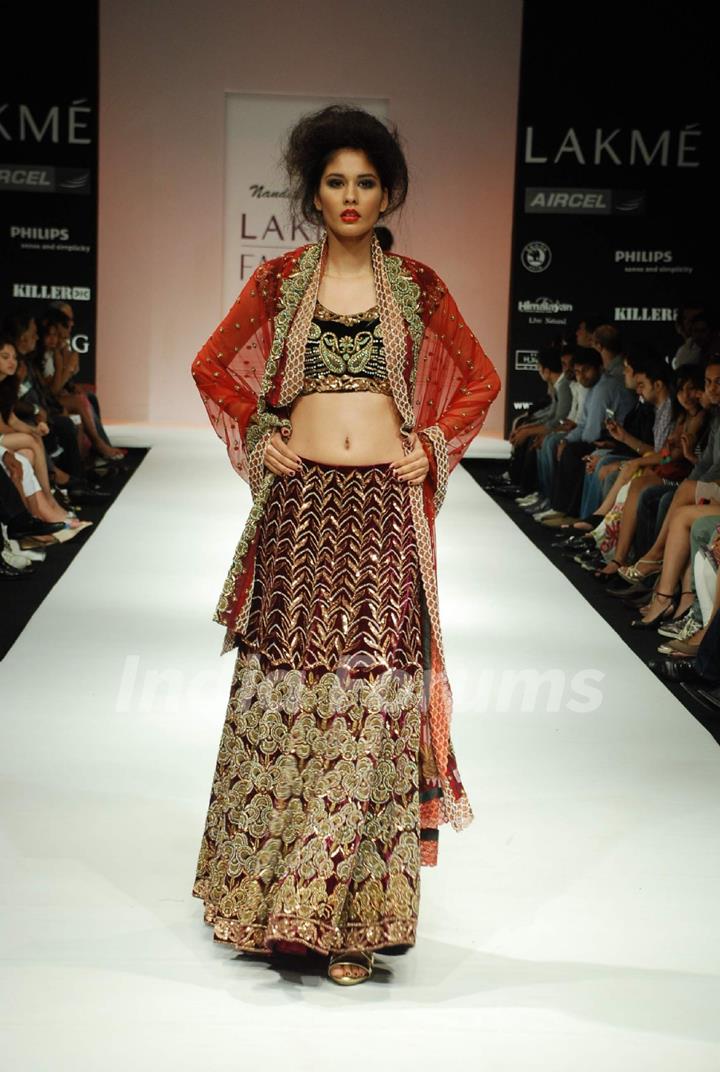 A model on the ramp for Nandita Thirani's creation at the Lakme Fashion Week