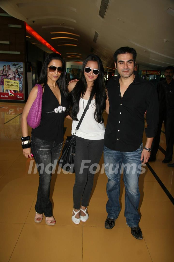 Malaika Arora Khan, Sonakshi Sinha and Arbaaz Khan  at  special charity screening of film