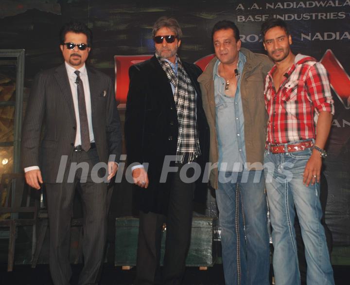 Amitabh Bachchan, Sanjay Dutt, Anil Kapoor and Ajay Devgn  at the mahurat of film Power at JW Marriott