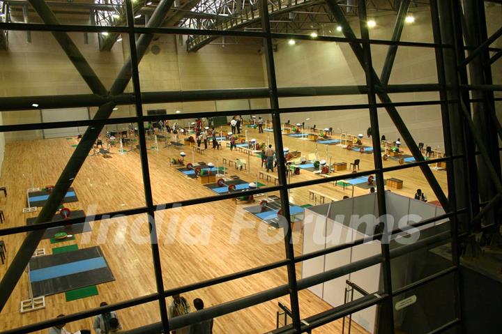 Delegates from New Zealand at the Commonwealth Games Village in New Delhi on Saturday