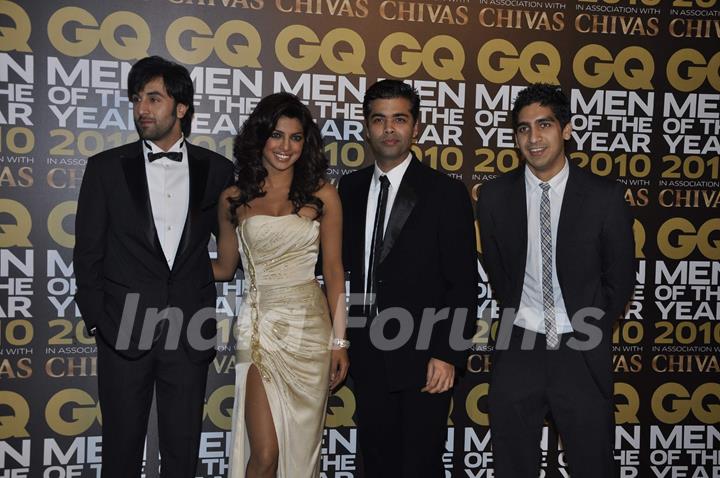 Ranbir Kapoor, Karan Johar and Priyanka Chopra at GQ Man of the year at Grand Hyatt