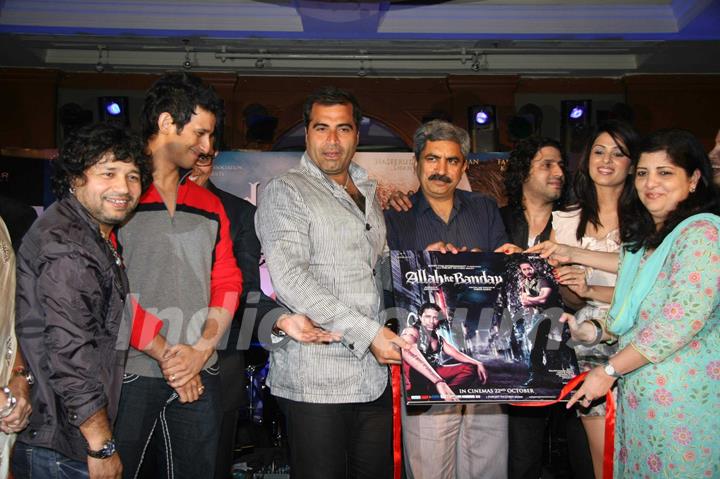 Kailash Kher, Sharman Joshi, Shailendra Singh, Faruk Kabir, Anjana Sukhani and Rukhsar at the music launch of Allah Ke Bandey at JW Marriot, juhu in Mumbai