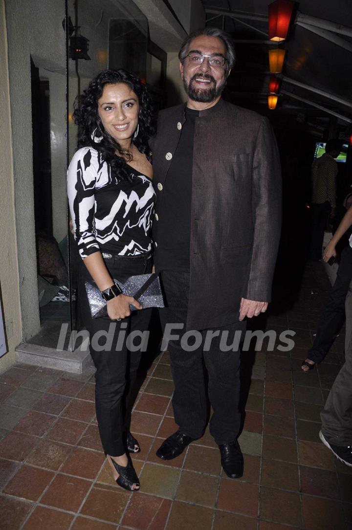 Kabir Bedi at  Pankaj Parashar's painting exhibitionn at Out of the Blue, Bandra, Mumbai, Wednesday Night