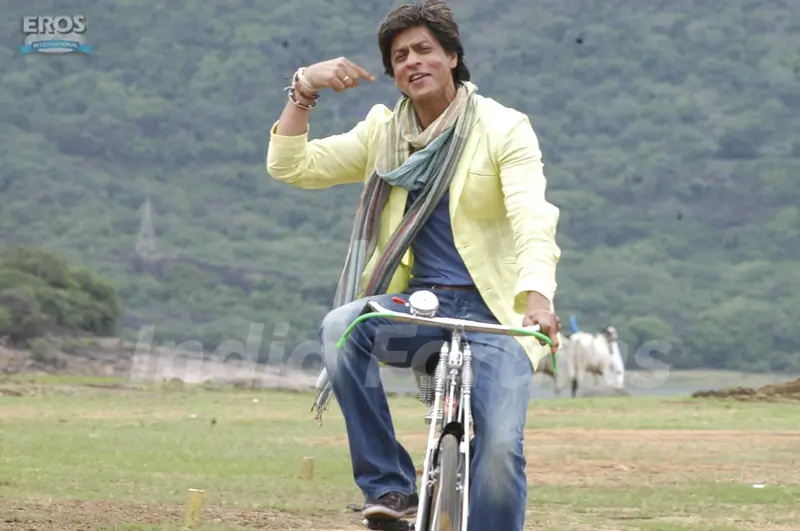 Shahrukh Khan riding High on cycle