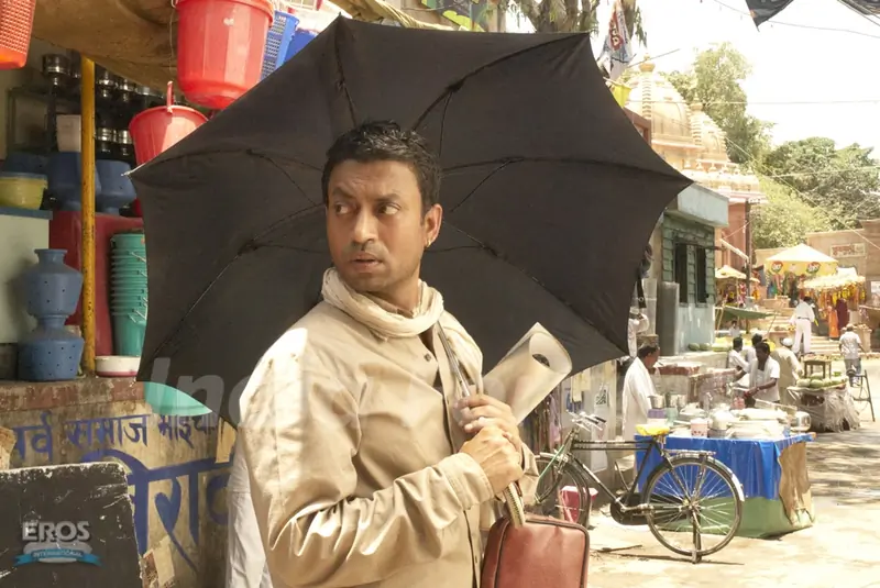Irfaan Khan with a umbrella