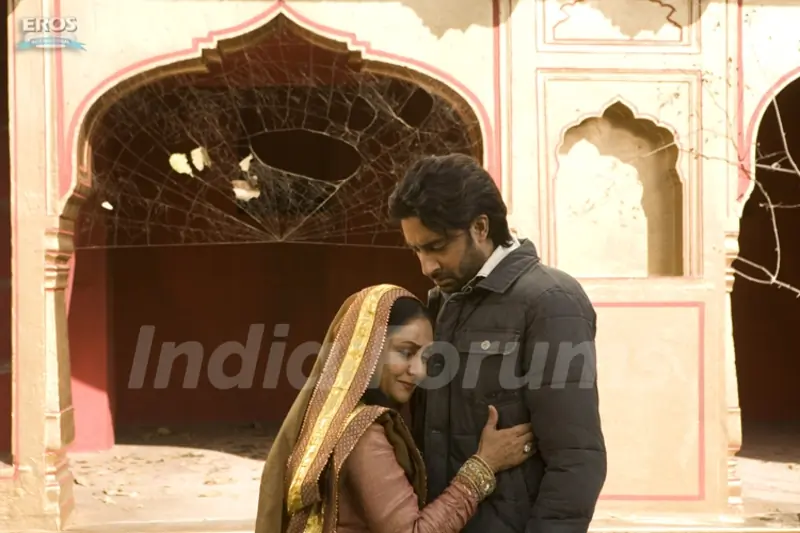 Jaya Bachchan hugging Abhishek