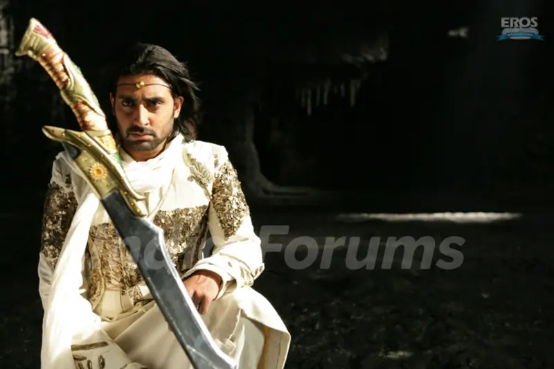 Abhishek sitting with sword
