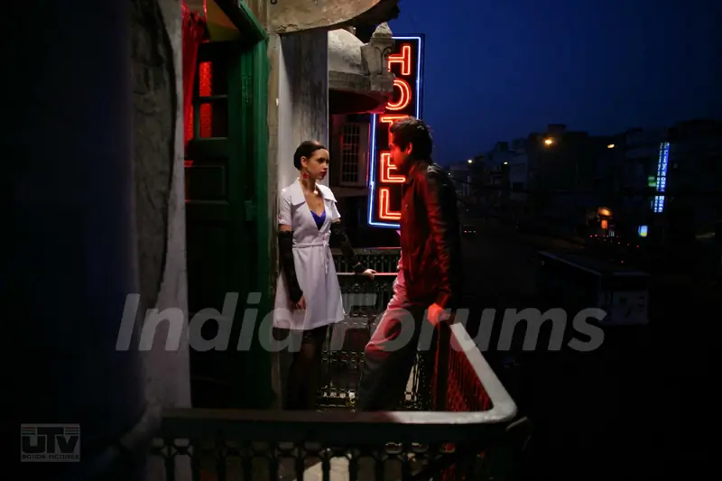 Abhay Deol and Kalki Koechlin standing together