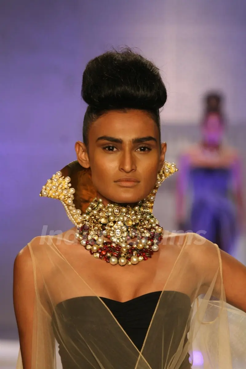 A model walks the ramp