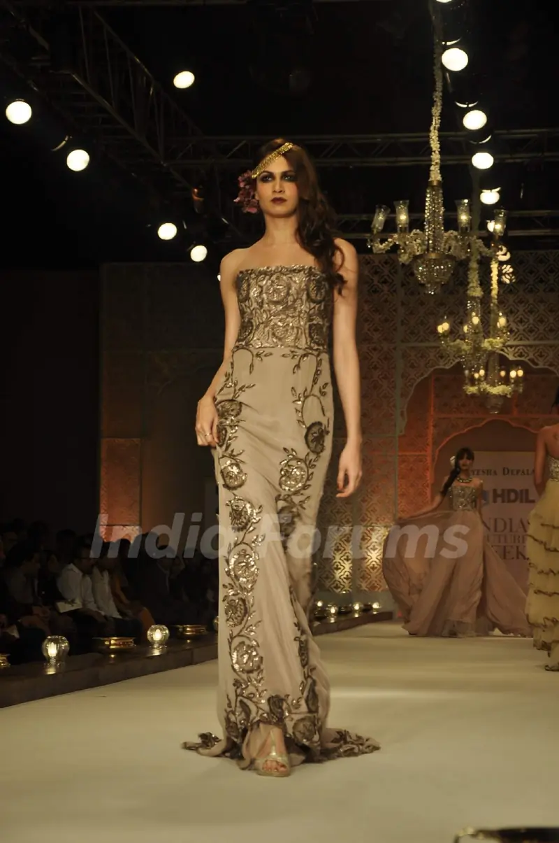 Model on the ramp for designer Ayesha and Deepala Collection at HDIL day 3