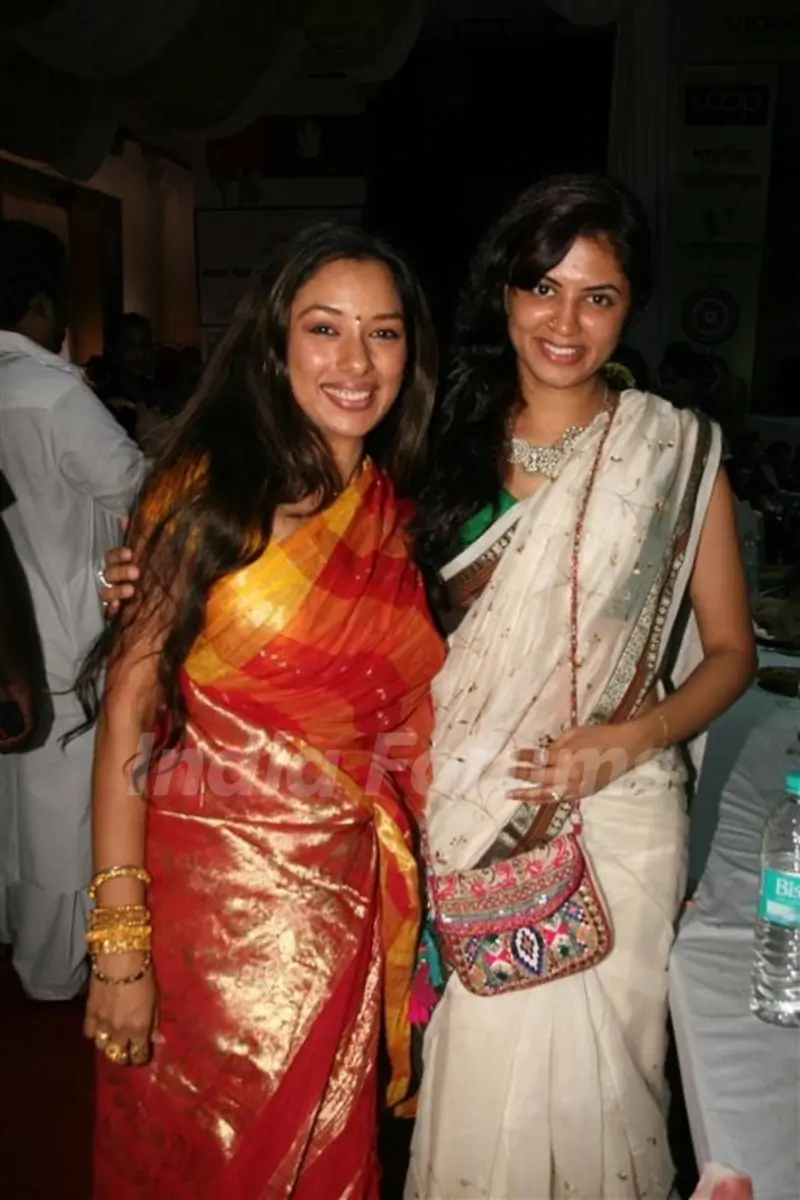 Rupali Ganguly and Kavita Kaushik celebrated "Sarbojanin Durga Puja"