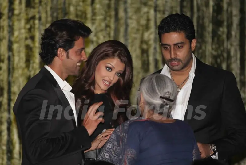 Hrithik, Aishwarya and Abhishek at Music release of 'Guzaarish' at Yash Raj Studio, Mumbai