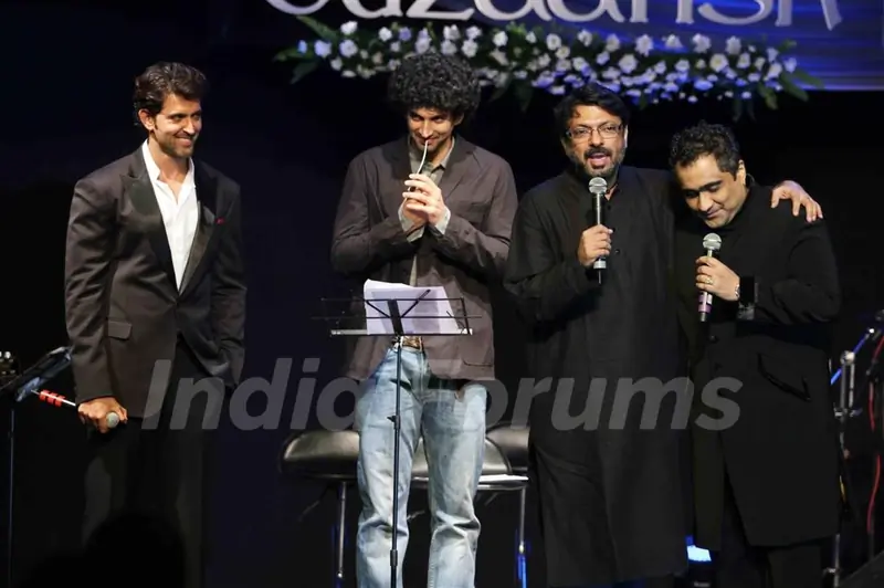 Hrithik, Sanjay Bhansali and Kunal at Music release of 'Guzaarish' at Yash Raj Studio, Mumbai