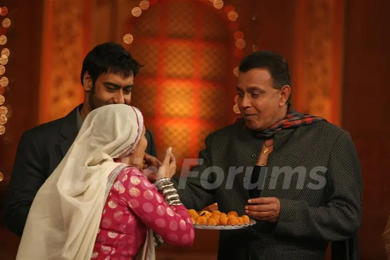 Ajay Devgan and Mithun on the sets of Colors Diwali show
