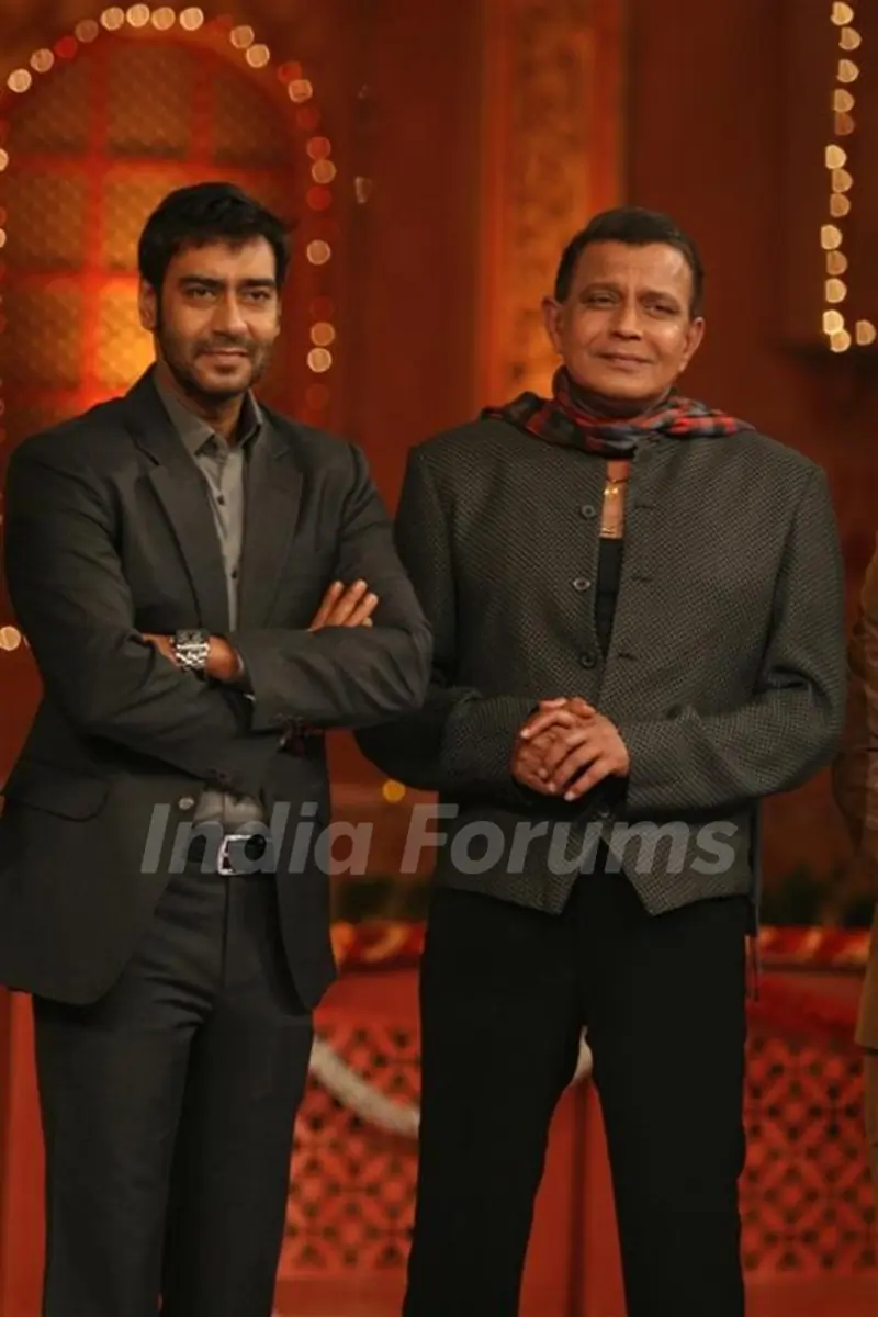 Ajay Devgan and Mithun on the sets of Colors Diwali show