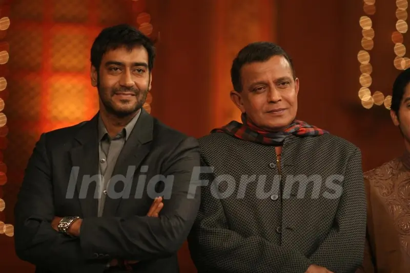 Ajay Devgan and Mithun on the sets of Colors Diwali show