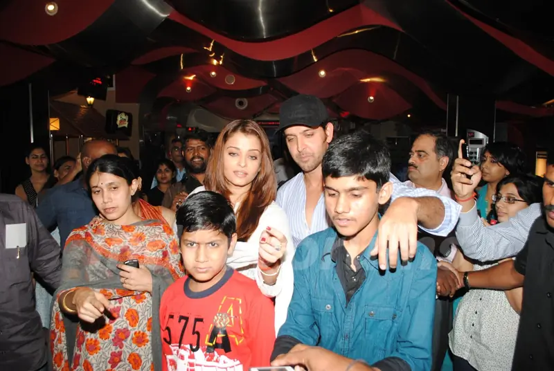 Hrithik Roshan and Aishwarya Rai at special show of Guzaarish for special kids and paraplegic patients at PVR Cinemas in Juhu, Mumbai